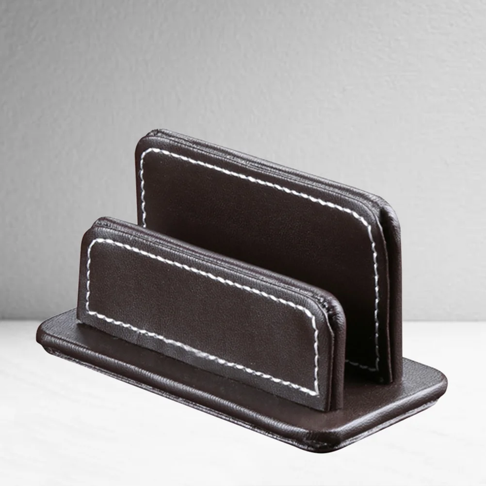 

Business Holder Display Stand PU Business Rack for Office Home Tabletop Party ( Random Color)