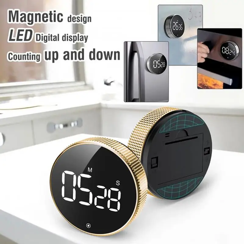 

Magnetic Suction Timer Beauty Movement Reminder Led Mute Self Regulated Stopwatch Alarm Clock Kitchen Countdown Creative New