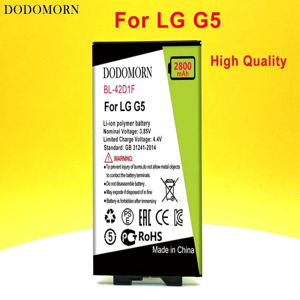 

Аккумулятор DODOMORN BL-42D1F для LG G5 VS987 US992 H820 H830 H840 H850 H860 H868 LS992 F700 + номер для отслеживания