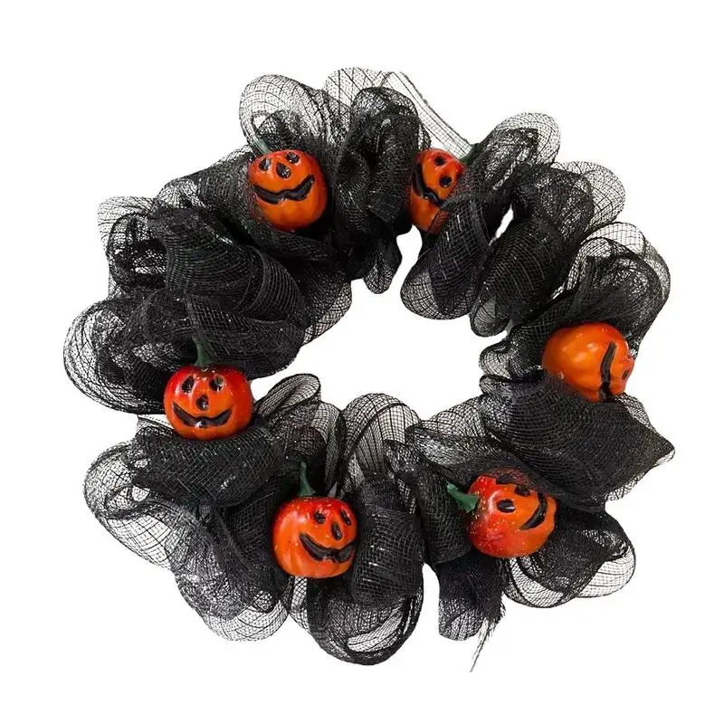 

Halloween Door Wreath 15.8inch/40cm Halloween Decorative Hanging Wreaths Welcome Sign Party Mesh Wreath Decor Indoor Outdoor