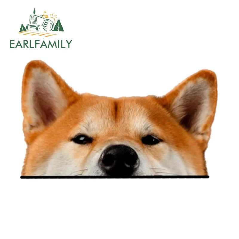EARLFAMILY 13 см X 7 9 Naive Shiba Inu Peeker автомобильные наклейки Смешные животные