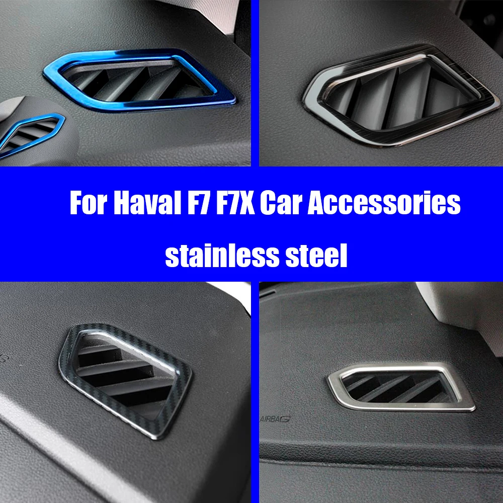 

For Haval F7 F7X car air conditioner Vent outlet Cover Styling stainless steel frame Decoration mouldings interior Accessories