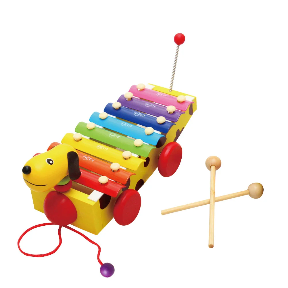 

Yellow Dog Eight-tone Knocking The Piano Percussion Instrument Toy Kids Educational Toys Wooden Baby Musical Instruments