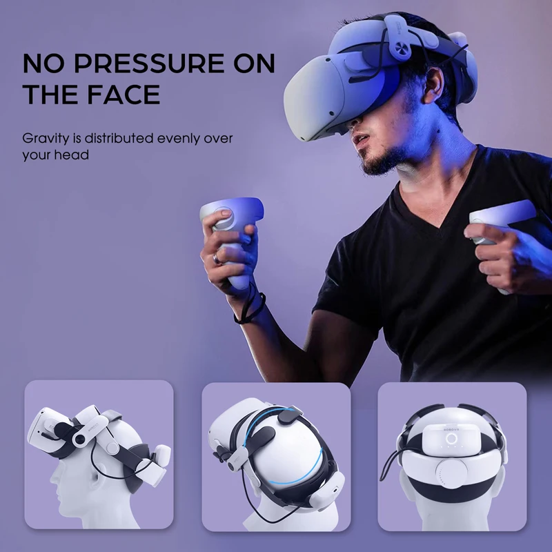 BOBOVR M2 Pro Head Strap For Oculus Quest 2 VR Battery Elite Halo Strap Battery Pack Power Bank for Meta Quest2 Extend Playtime