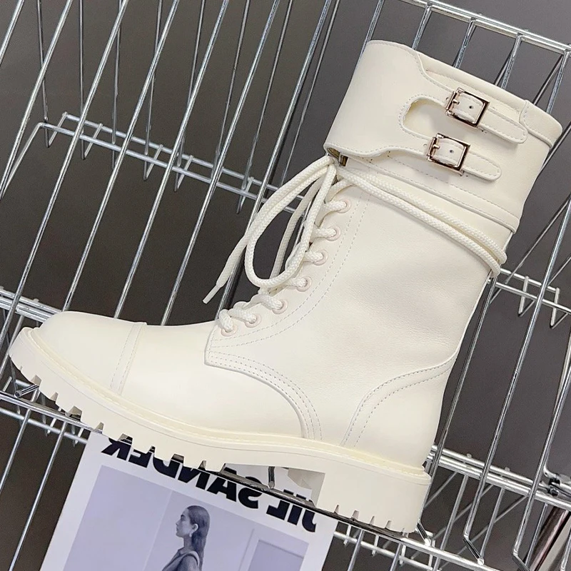 

Женские короткие ботинки на платформе, износостойкие ботинки на толстой подошве, с ремешком с пряжкой, в классическом стиле, осень