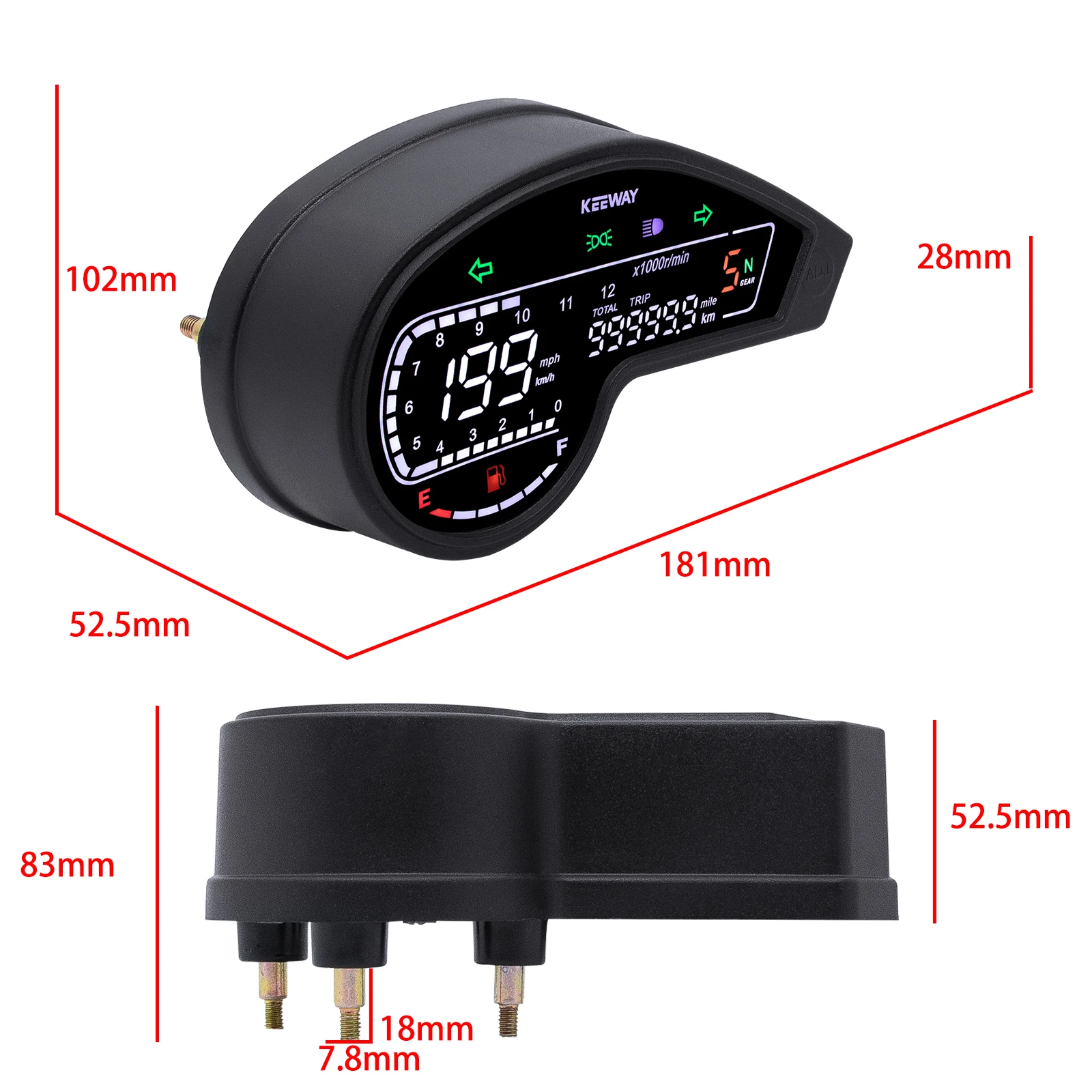 Для Honda GY200 Suzuki V100 Vento Crossmax 250 Pro цифровой измеритель оборотов мотоцикла спидометр