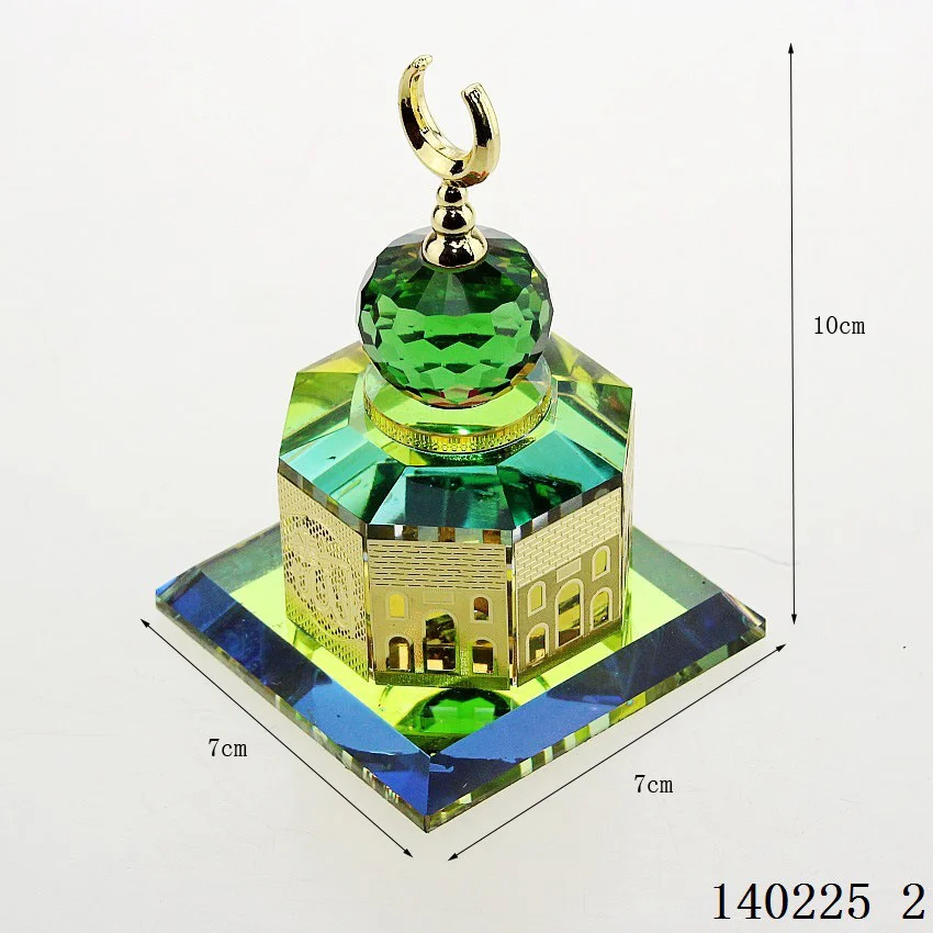 

Crystal gold plated Al-Aqsa Mosque car ornaments Muslim Islamic gifts home decoration Crystal furnishing articles