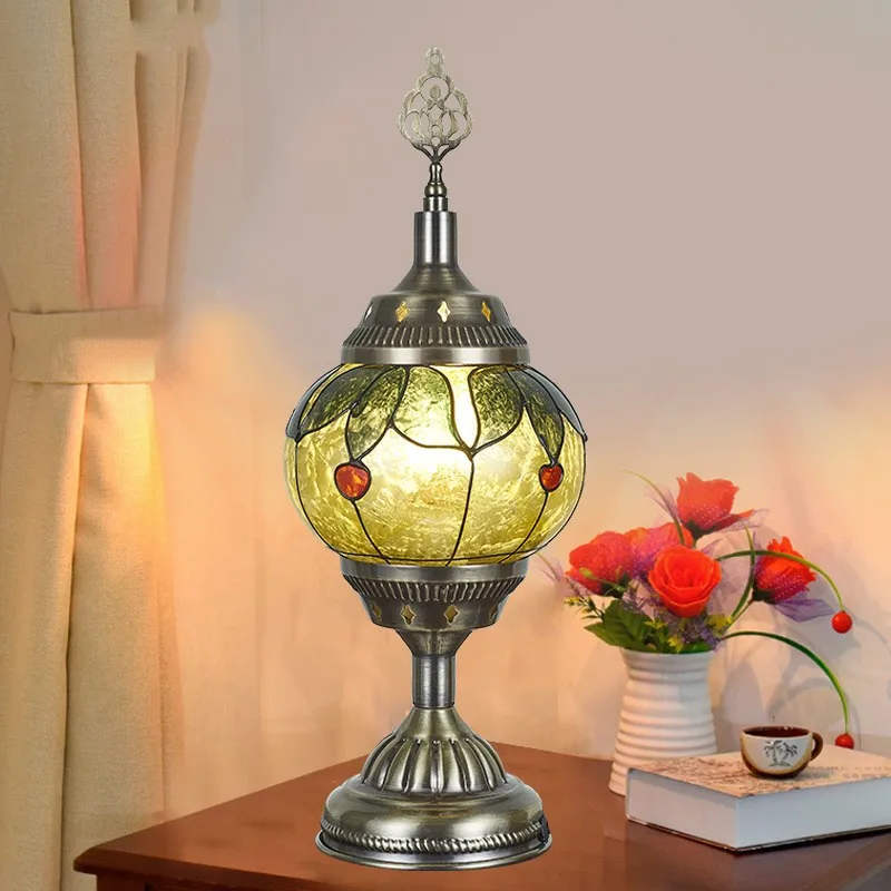 

Турецкая ретро настольная лампа, романтическая спальня, ресторан, домашний декор, настольные лампы для гостиной, прикроватные светильники