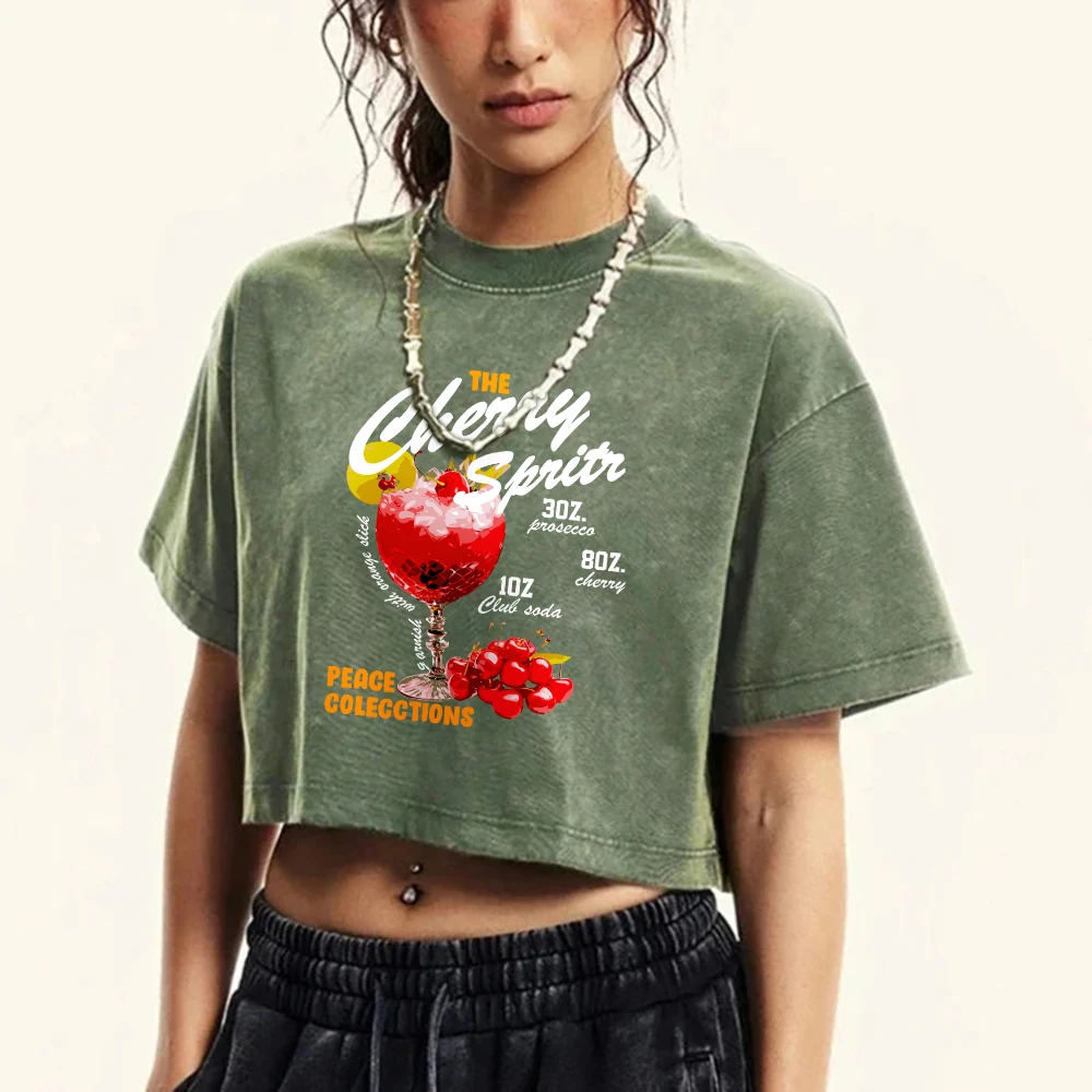 Женские потертые футболки с принтом Cherry Sprits летняя футболка в стиле хип-хоп