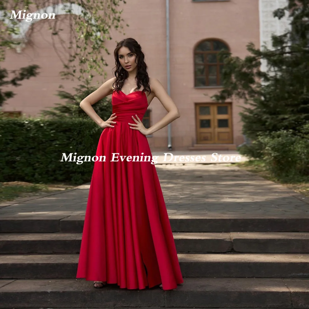 

Mignon Satin A-line Sweetheart Prom Gown Evening Spaghetti Straps Formal Floor-length Elegant Party Dresses for Women 2023