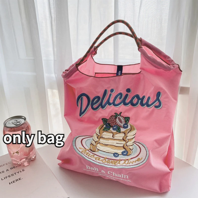 

Женская нейлоновая сумка-тоут на плечо с мультяшной вышивкой