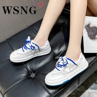2022 fashion breathable mesh design ladies sneakers casual platform lace up women sneakers white running shoes