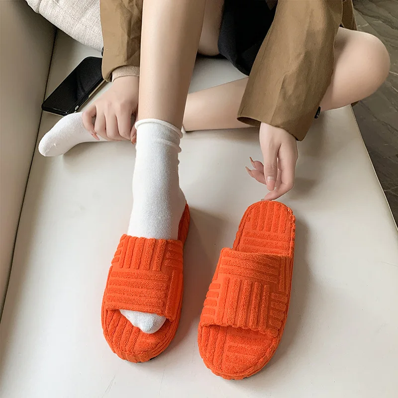 Home Cotton Shoes Women Slippers Spring Autumn Shoes Woman Fashion Flats Casual Slippers Ladies Plus Size Comfortable and Light