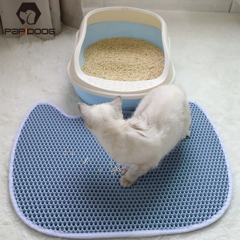 

Waterproof non-slip Cat Shape Pet Cat Litter Mat Double Layer Litter EVA Cat Bed Pads Trapping Box Mat House Clean mat
