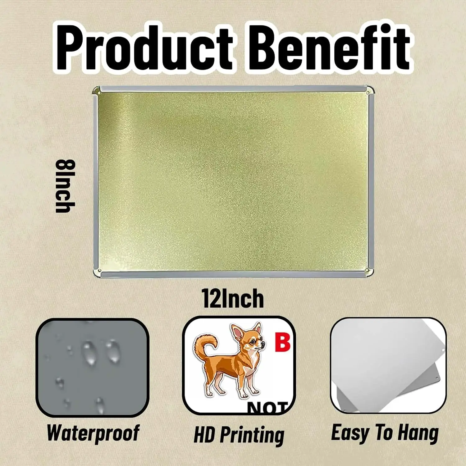 Metl Sgn Bewre Of Dogs Chhuhu не реагируется для njury или Deth Wrnng lumnum Vntge Tn забора на открытом