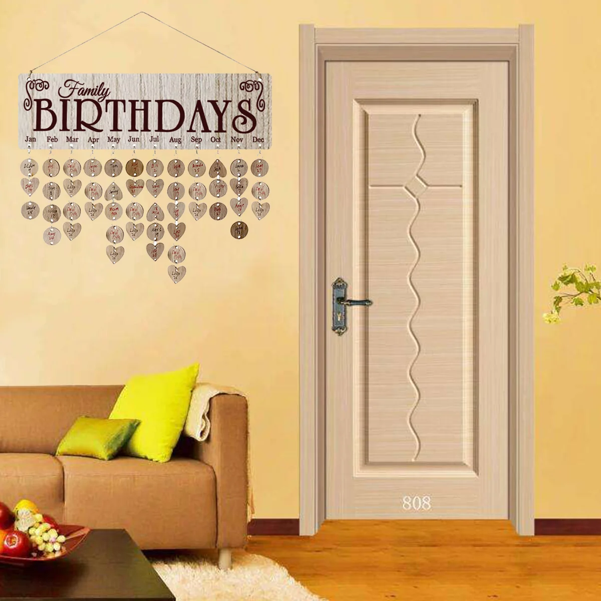

Home Deocr Woodsy Decor Household Wooden Hanging Board Calendar Vintage Signs