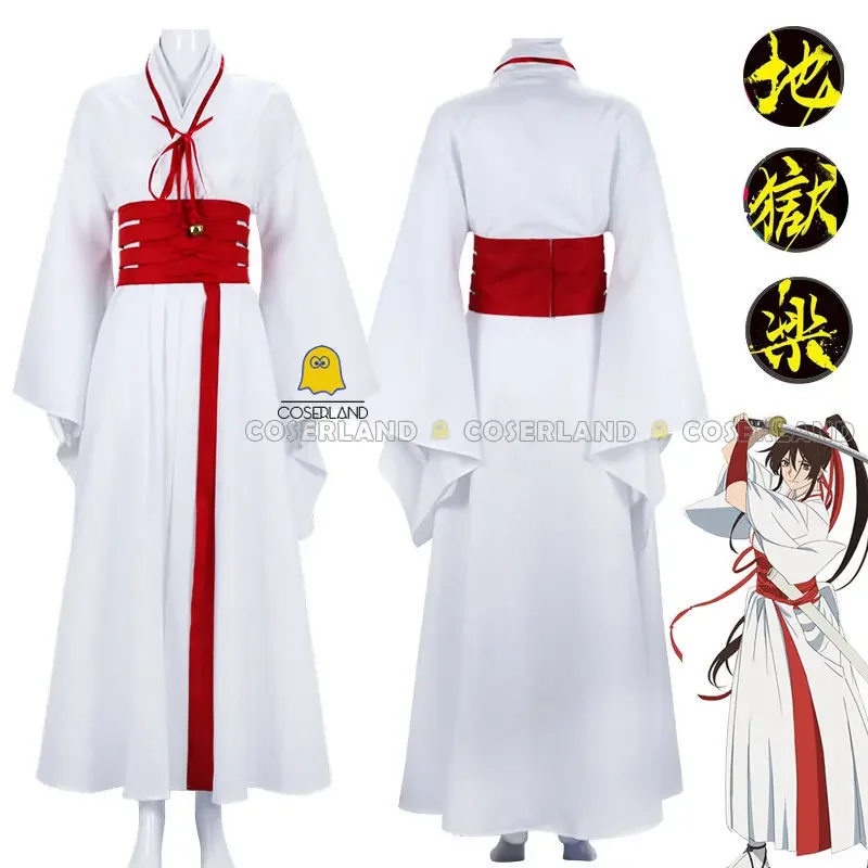 Костюм для косплея аниме Yamaesomon Sagiri парик jigokuraku hell's Paradise униформа aesomon белое