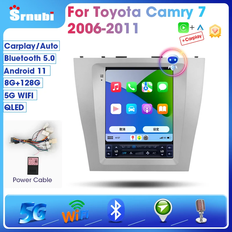 

Srnubi Android 11.0 Car Radio for Toyota Camry 7 XV 40 50 2006-2011 Multimedia Video 2Din 4G WIFI GPS Carplay Head Unit