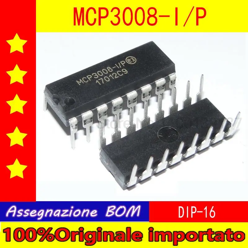 

10pcs/lot MCP3008 MCP3008-I/P DIP-16 MCP3008-I/SL SOP-16 Analog to digital converter