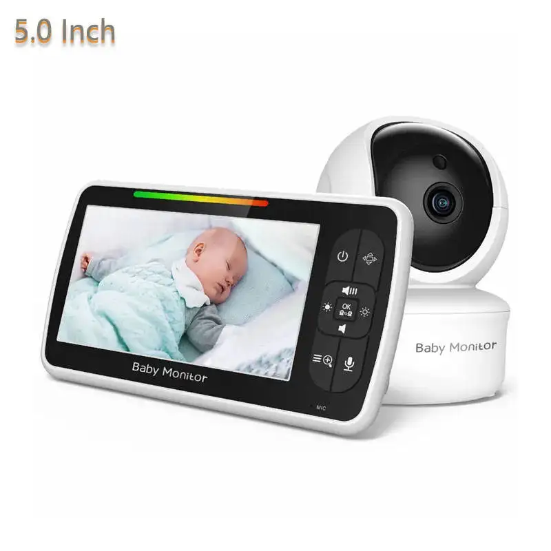 

5 inch Baby Monitor IR Night Vision Temperature Monitor Lullabies Intercom VOX Mode Video Baby Camera Walkie Talkie Babysitter