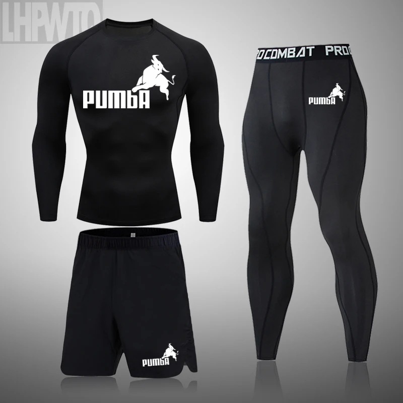 

High Quality Jogging Gym Exercise Fitness Sportswear 3-Piece Compression Suit Track And Field Training Men's Quick-Drying Suit