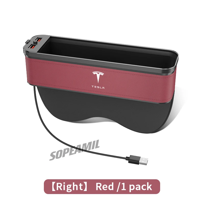 

Автомобильный USB-зарядный многофункциональный щелевой ящик для хранения сиденья для Tesla Cybertruck Roadster Model 3 Model Y Model S Model X