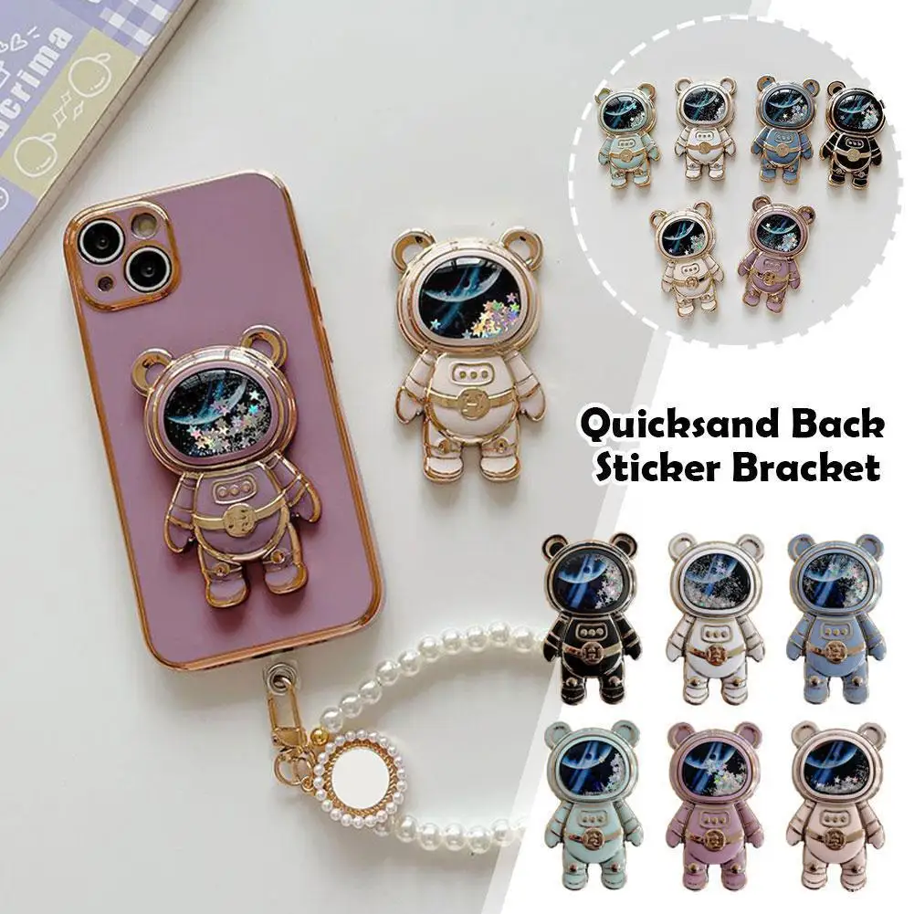 

Shiny Glitter Quicksand Bear Phone Bracket For Redmi Note 11 11s 12 12c 10c 10a 9a 9c Poco X5 X3 Pro Plating Co T5y2