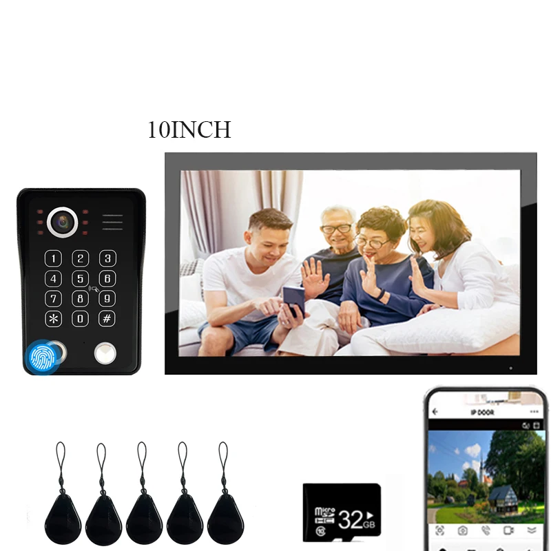 

Видеодомофон anjielosmart 10 дюймов с сенсорным экраном