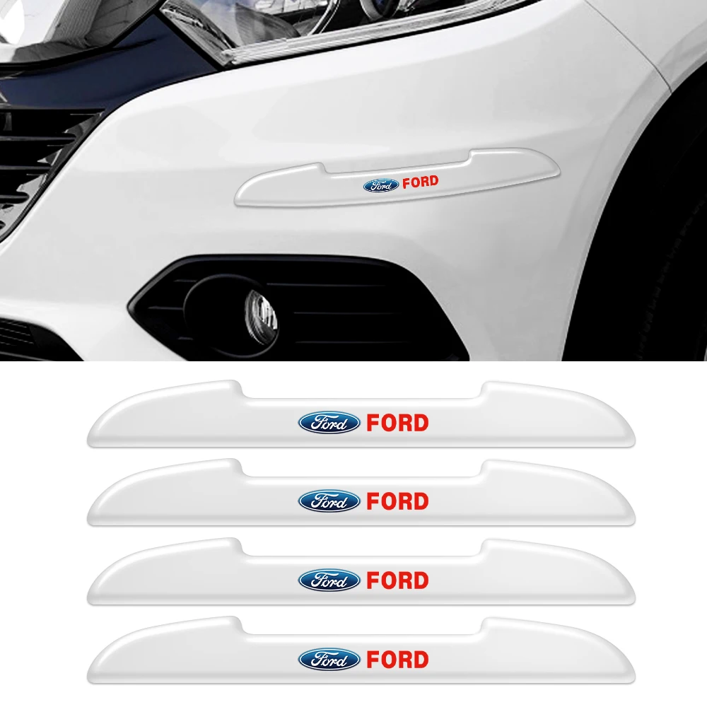 

4pcs Car Door Edge Guard Anti-Collision Strips Rubber Transparent Stickers For Ford Fiesta Mondeo Fusion Explorer Escape