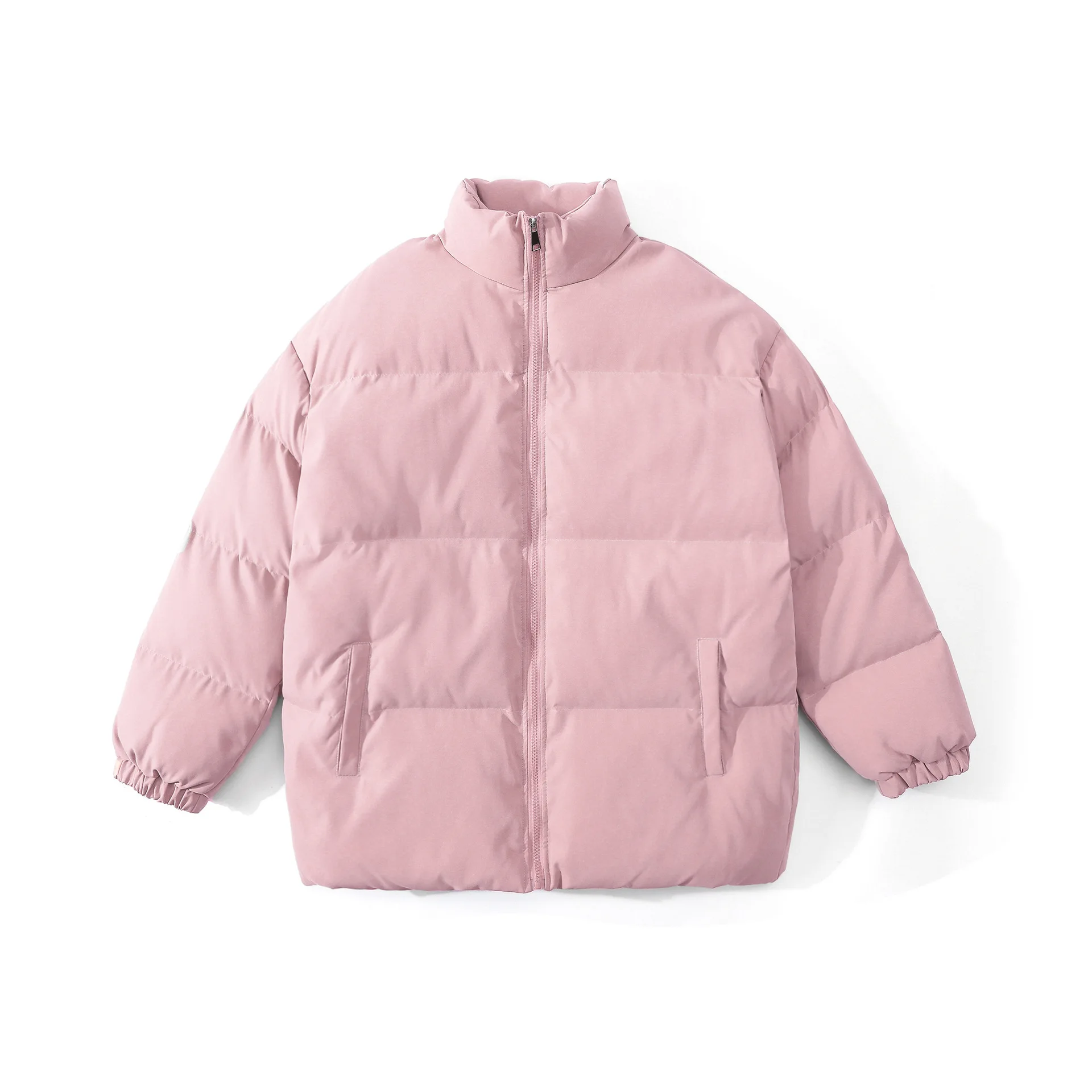 Mens Parkas Solid Color Basic 2022 Autumn Winter New Thick Warm Stand Collar Cotton Jacket Couple 5XL Loose Coat Men and Women