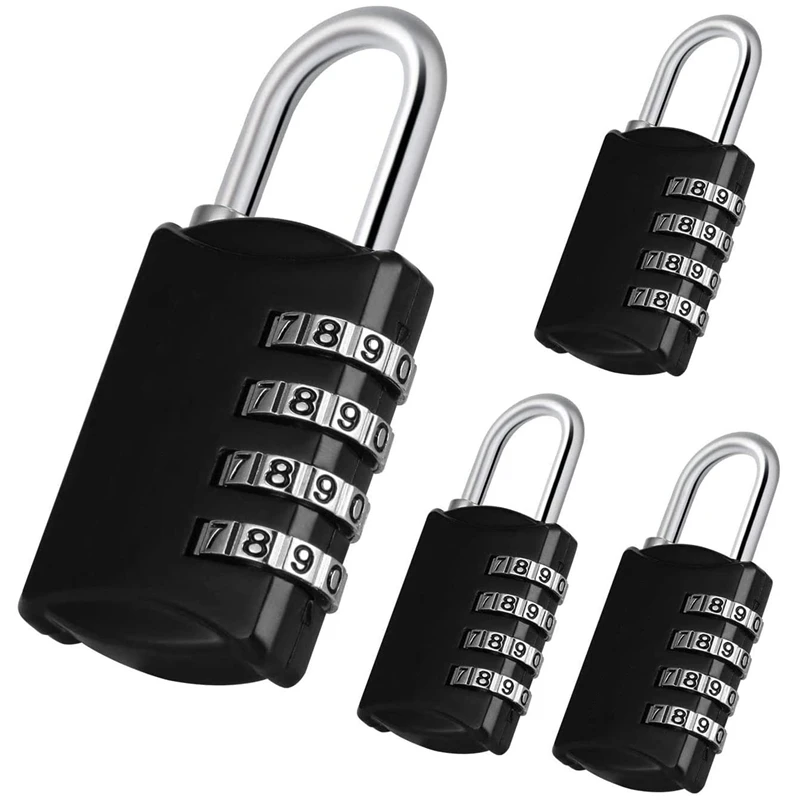 

Combination-Padlock 4-Digit-Gym-Locker-Lock - 4 PCS Resettable Combo Lock For Toolbox School Employee Locker