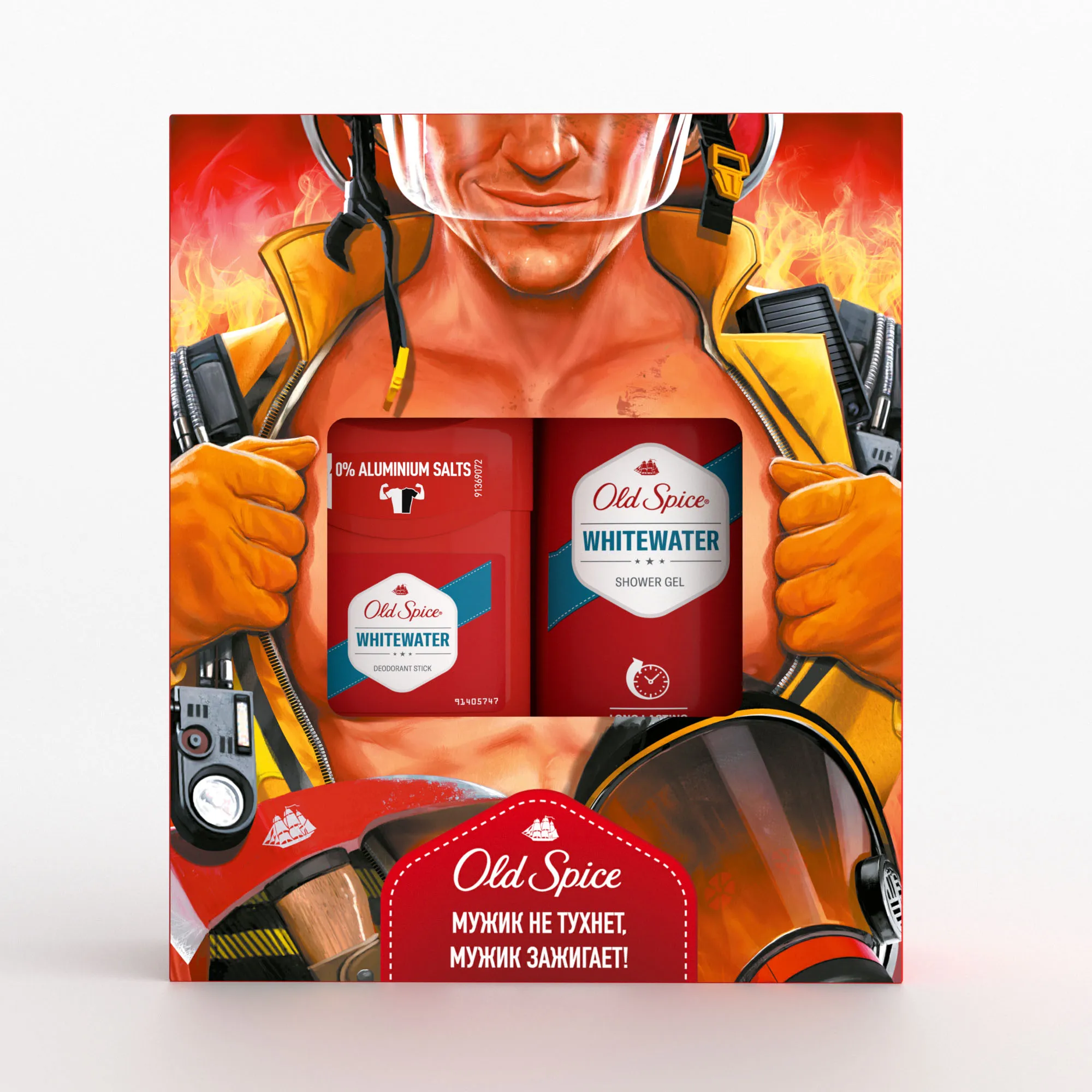 Подарочный набор Old Spice Whitewater (Твёрдый дезодорант 50 мл + Гель для душа 250 мл) |