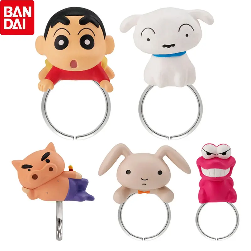 

In Shelf BANDAI Crayon Shin-chan Shinnosuke Nohara Buriburizaemon Nohara Shiro Genuine Japanese Anime Rings Kids Brinquedos