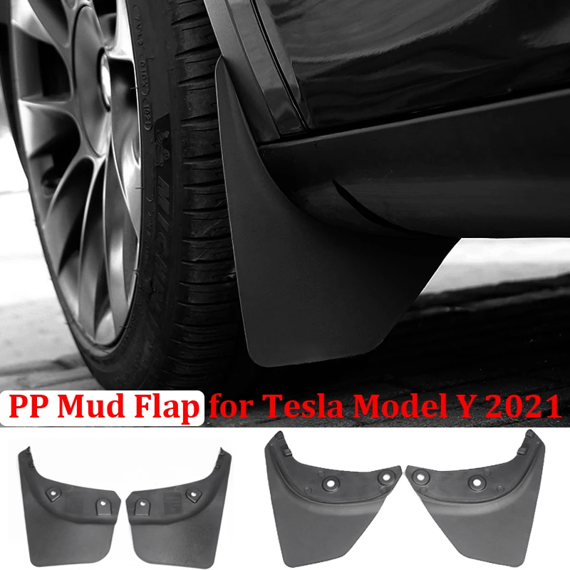 

PP Mudguards Mud Flaps For Tesla Model Y 2022 Original Modification Accessories Mud Guard Wild Fenders Flares Exterior Mudflaps