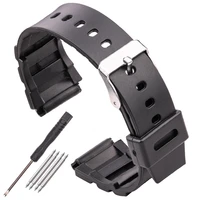 black pu watch band bracelet 18mm 20mm 22mm women men sport diving watchband for casio strap