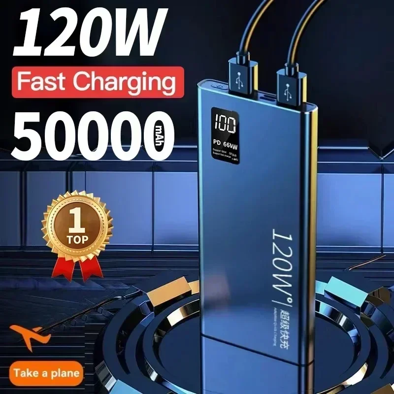 Аккумулятор Externe à Charge Super Rapide 200000 мАч 120 Вт Affichage Numcatori высокой емкости для iPhone Samsung
