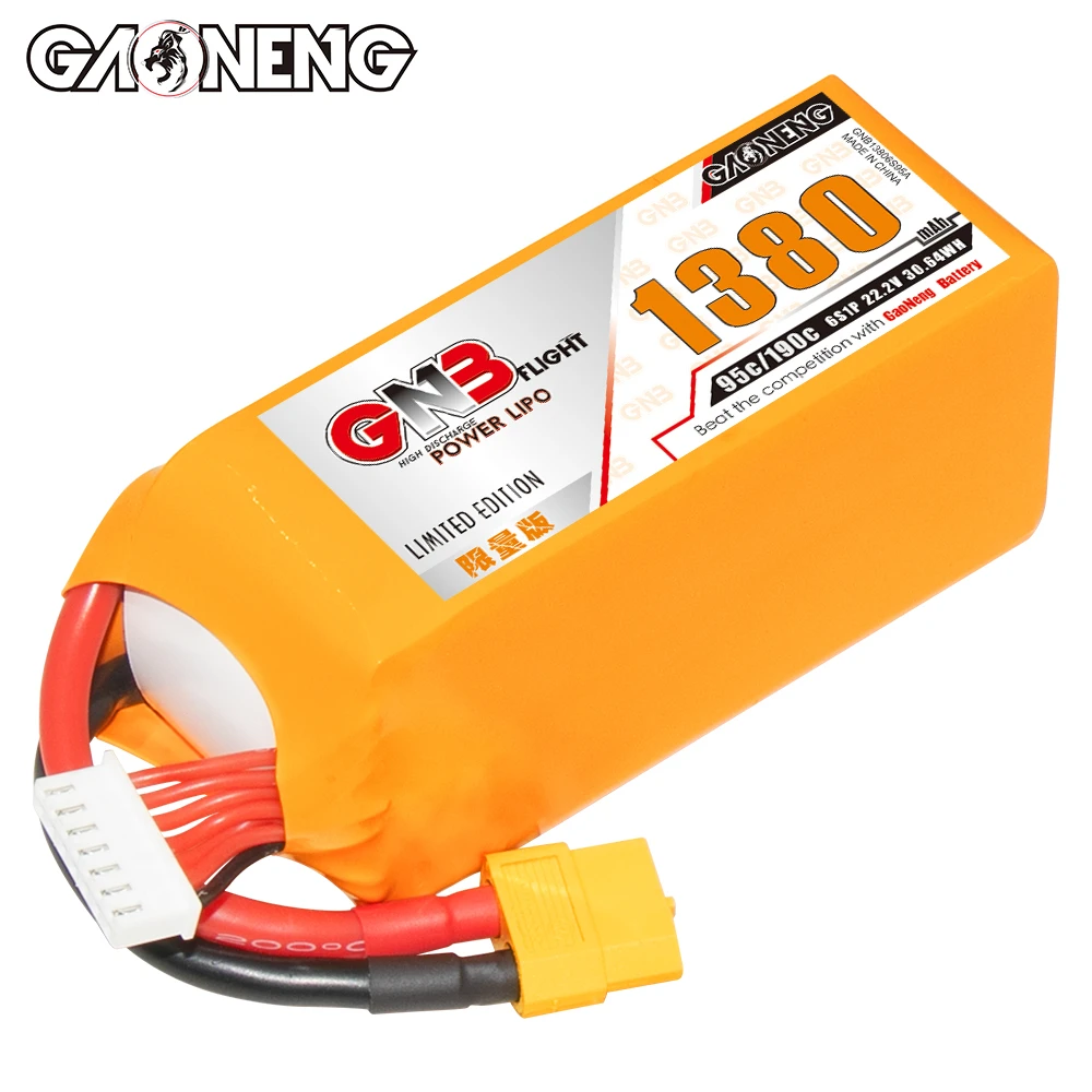 Gaoneng GNB 6S 22.2V 1380mAh 95C LiPo XT60