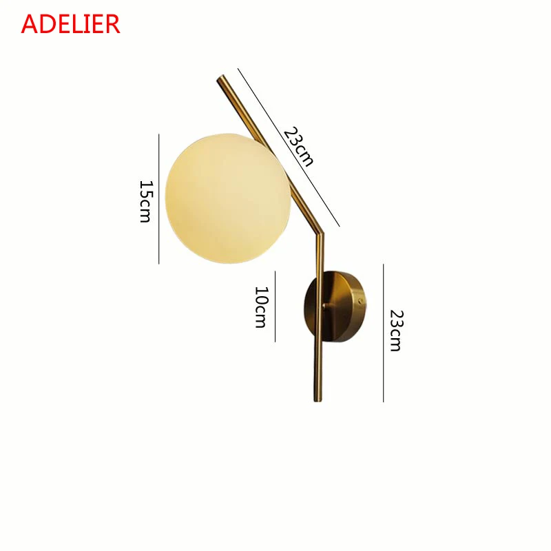 Настенная лампа со стеклянным шаром бра в современном стиле для гостиной