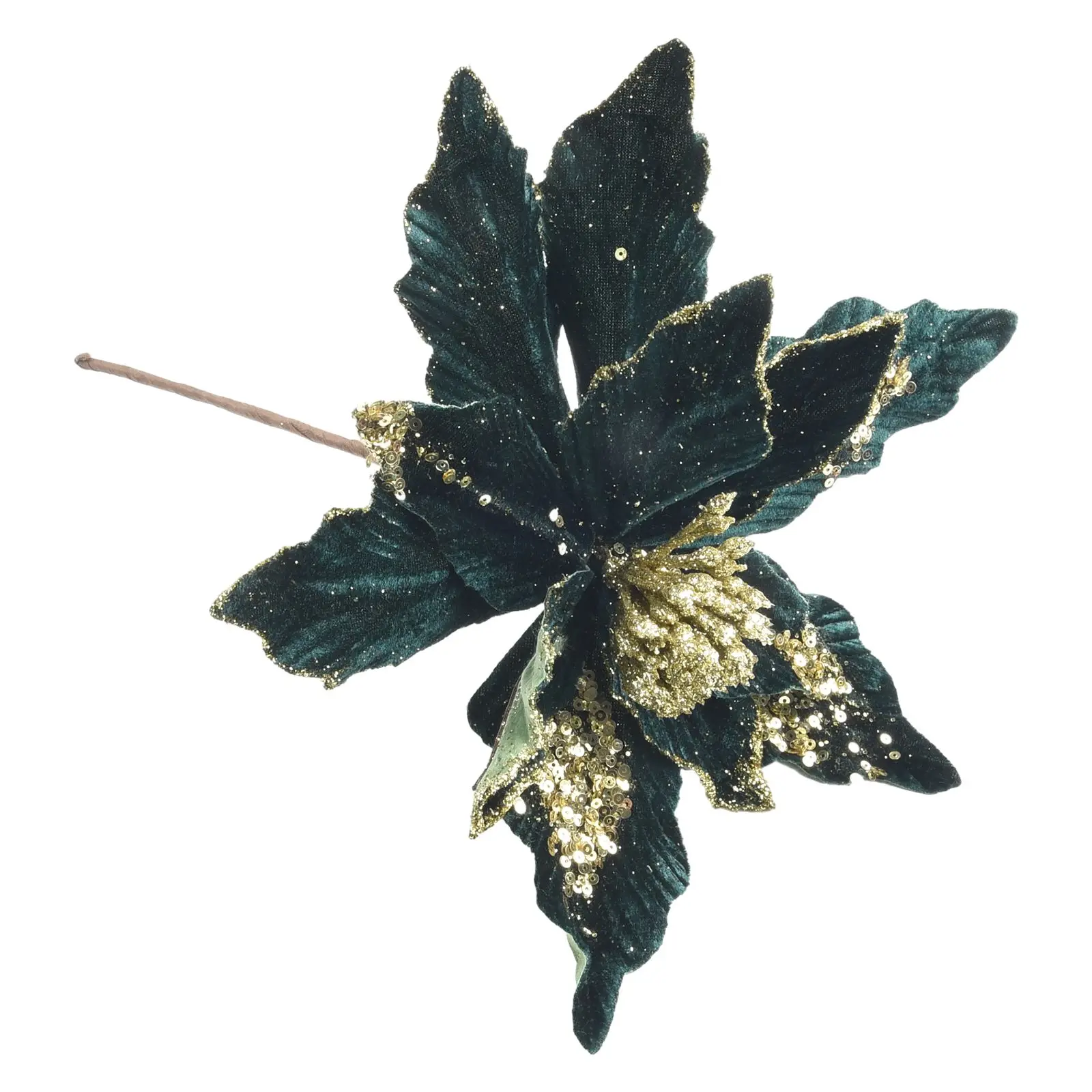 Блестящий рождественский цветок дерево пуансеттии атмосфера ткань + пластиковое