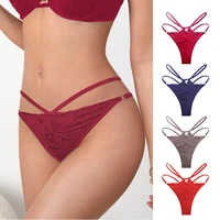 eur size embroidery flower g string women t back panties sexy low rise elastic thong briefs lady temptation underpants lingerie