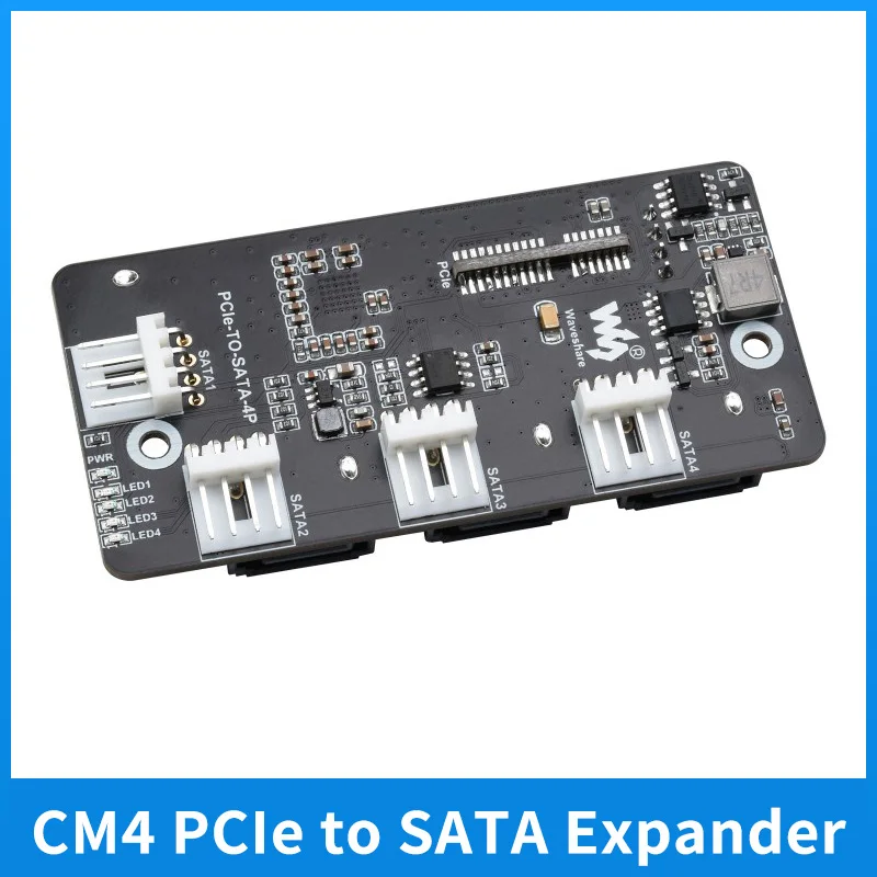 

Raspberry Pi CM4 PCIe-SATA, высокоскоростной расширитель 6 Гбит/с, PCIe на 4-канальный SATA 3.0 интерфейс для компьютера Raspberry Pi, 4 модуля, плата
