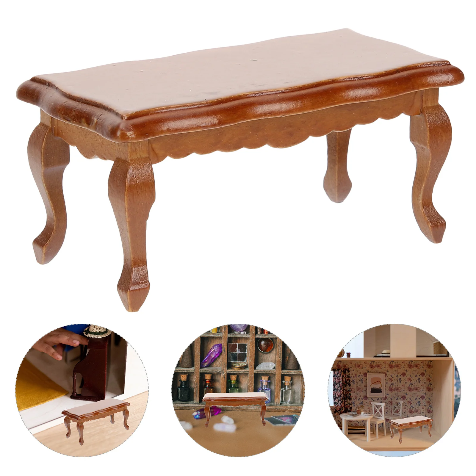 

2pcs Miniature Kitchen Table Wooden Furniture Accessories
