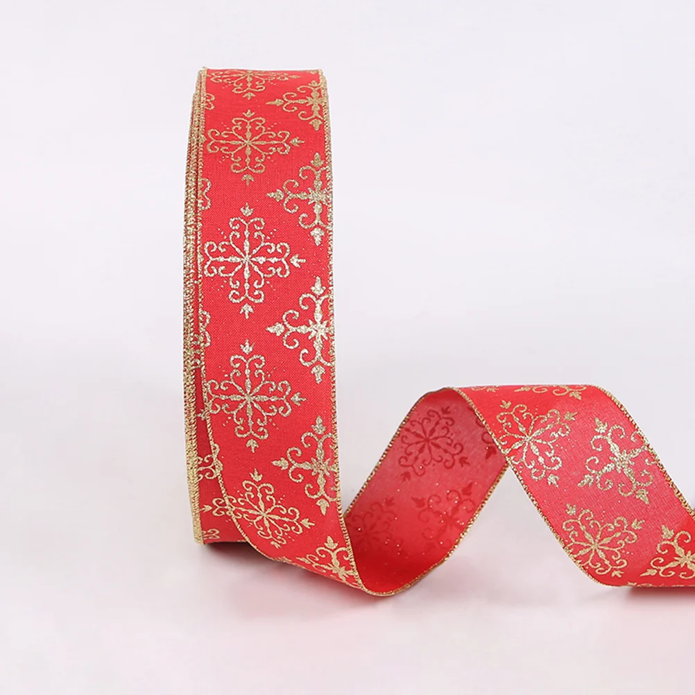 

2pcs Holiday Wrapping Ribbon Christmas Ribbon Decoration Flower Wrapping Ribbon Metallic Craft Ribbon Xmas Gift Ribbons