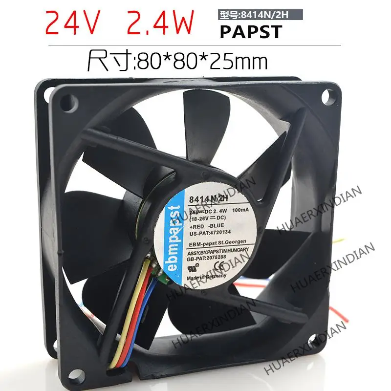 

Original German Typ 8414 N/2H 24V 2.4W 8cm 8025 Three-Wire Cooling Fan Assembly Kit