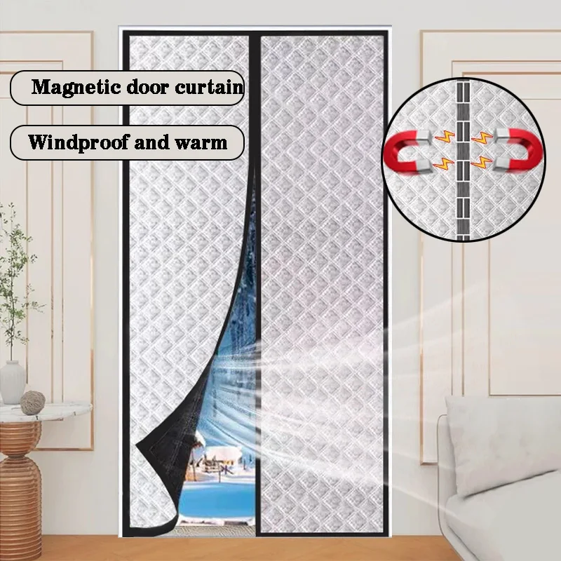 Зимняя магнитная хлопковая дверная занавеска