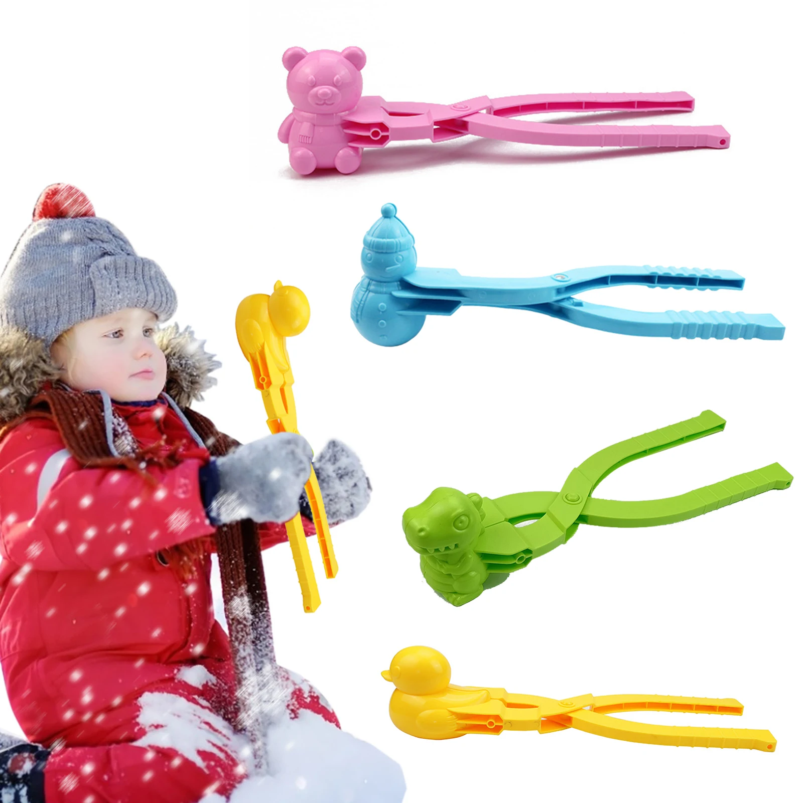 

4 шт. DIY снежные шарики, зажимы для моделей, Мультяшные шарики разной формы, гаджеты для изготовления снега/песка, захватывающая игрушка, детс...