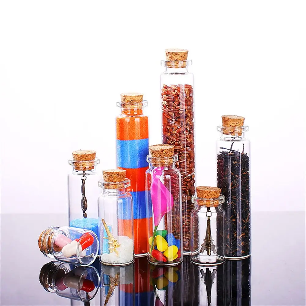 10 шт. милые крошечные маленькие Мини-контейнеры пустые стеклянные бутылки для