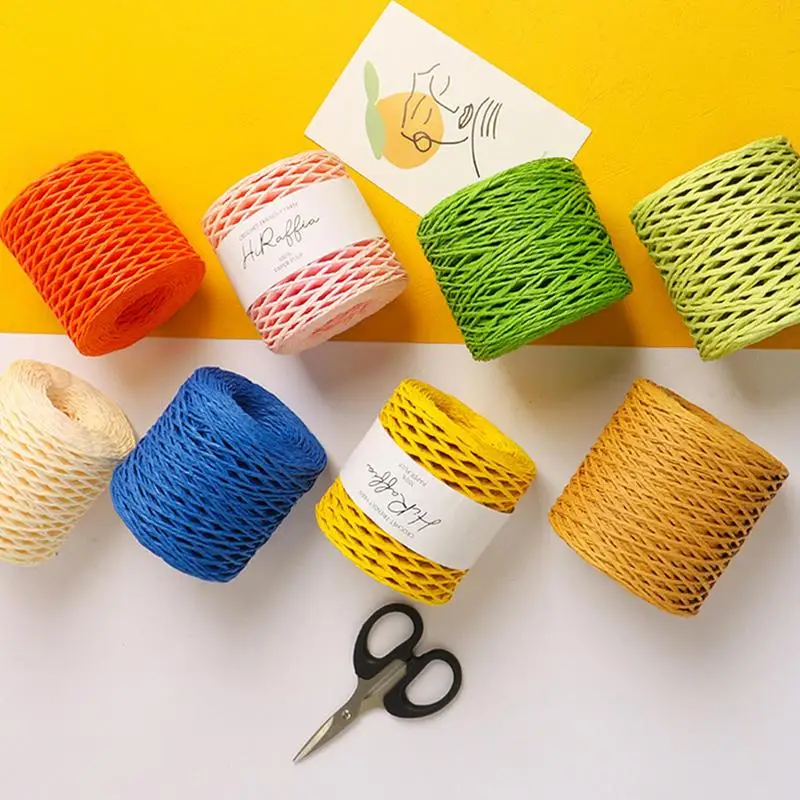 

Raffia Knitting Rope Paper Raffia Ribbon Easy To Cut And DIY Making For Beach Bag Hat Toy And Craft Project Decoration