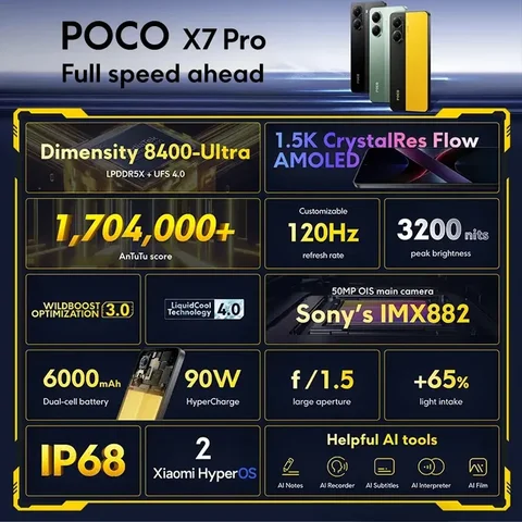 Смартфон Poco X7 Pro 8/256ГБ, 12/512ГБ - глобальная версия — фото модели
