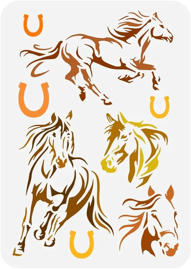 Металлический трафарет для рисования лошадей Beebeecraft